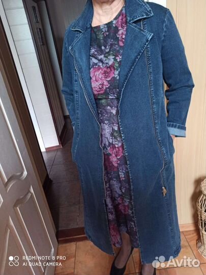 Джинсовое платье-плащ