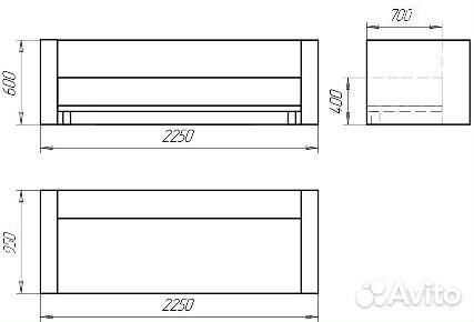 Диван с подлокотниками