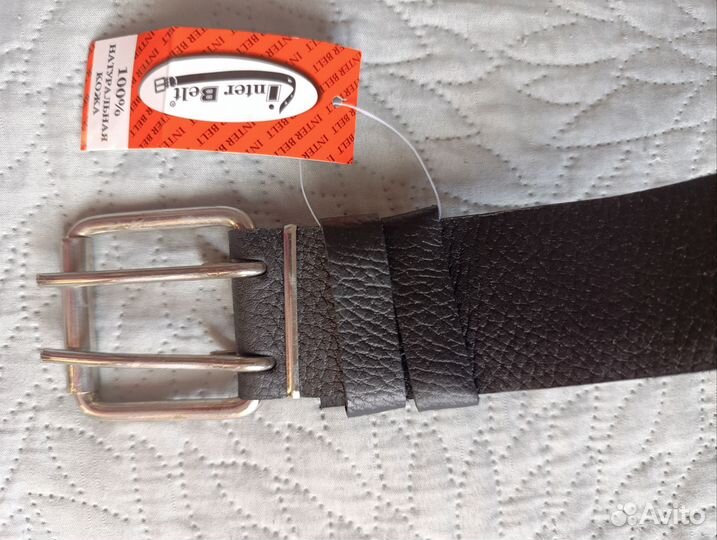 Мужской кожаный ремень черный