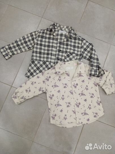 Рубашка тёплая zara для девочки 110-116