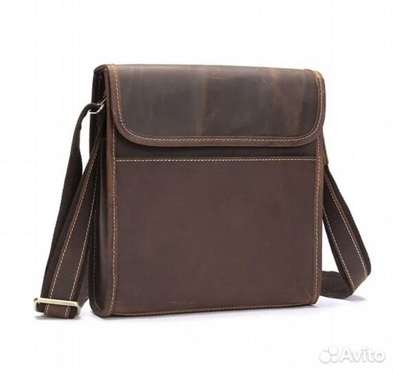 Сумка винтажная мужская из натуральной кожи