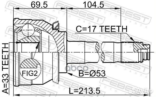 Шрус наружный 33x53x17 isuzu bighorn/trooper UX