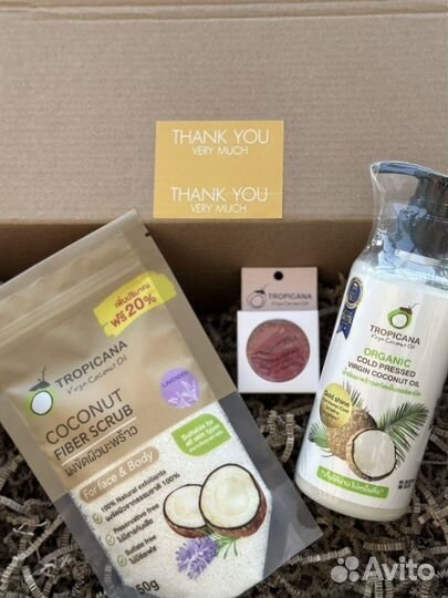 Кокосовое масло, гигиеническая помада + Скраб - ко