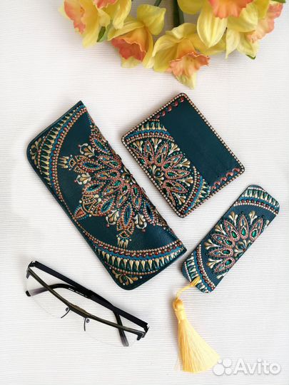 Очечник натуральная кожа, закладка в подарок