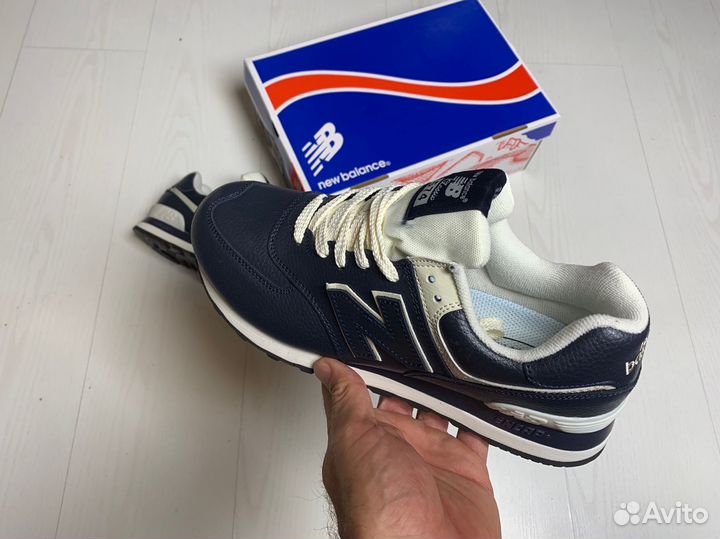 Кроссовки new balance 574 кожаные