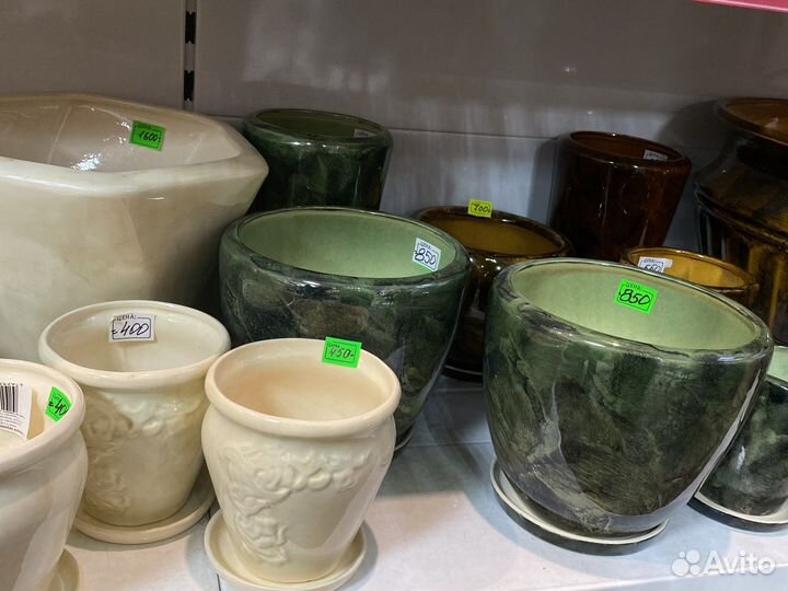 Горшки керамические и пластиковые