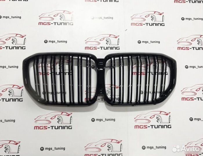 Решетка в BMW Х5 G05 стиль Х5М Черный глянец