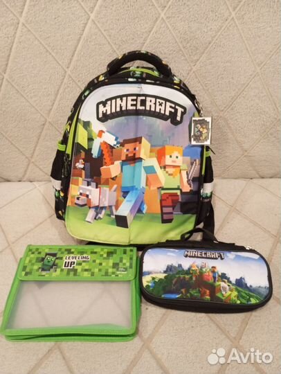 Рюкзак Minecraft+ пенал+ папка для тетрадей