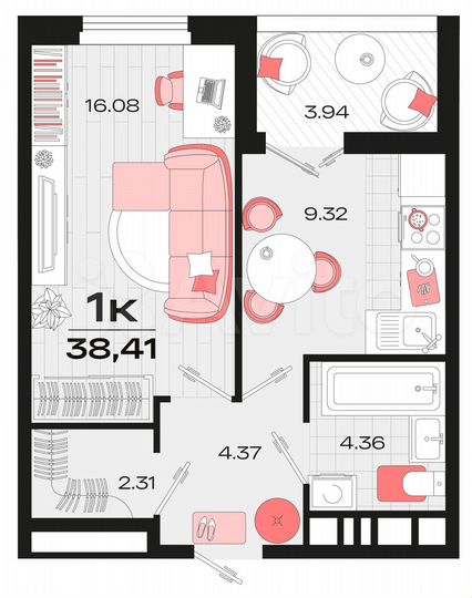 1-к. квартира, 37,8 м², 11/14 эт.