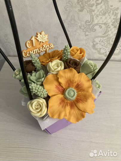 Съедобные букеты из шоколада. 1 сентября