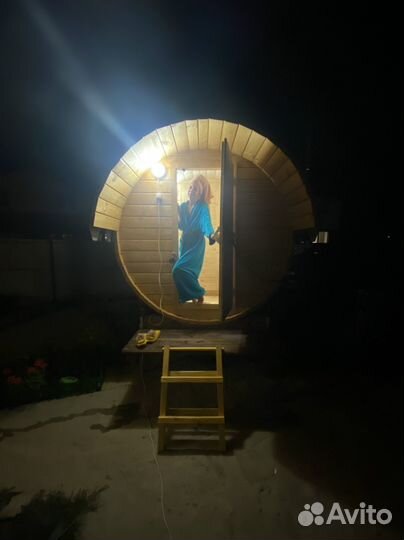 Баня бочка в аренду на колесах