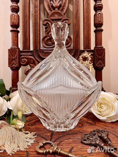 Хрустальная бонбоньерка-конфетница Италия