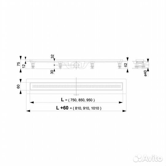 Душевой лоток AlcaPlast APZ9-950M Simple