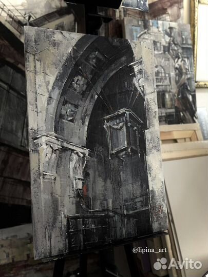 Картина масло виды Петербурга городской пейзаж