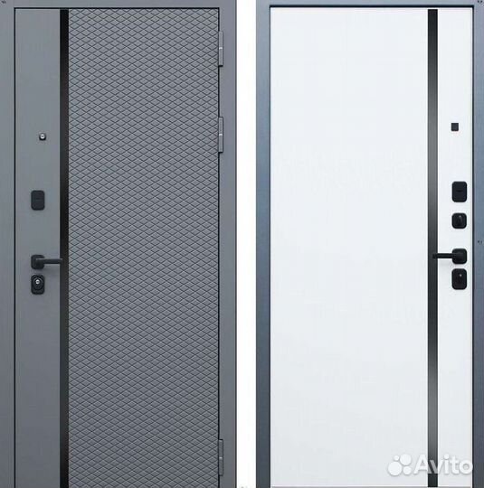 Дверь входная серая металлическая Манчестер