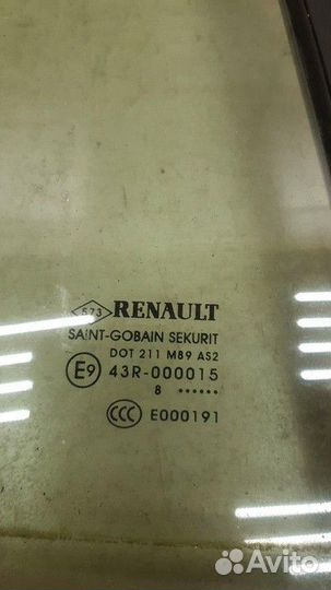 Стекло двери заднее правое форточка Renault Megane