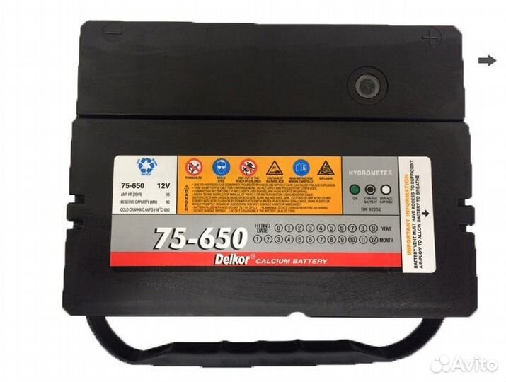 75Ач Аккумулятор Delkor 75-650 бок. клеммы