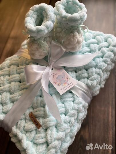 Готовый Плед конверт на выписку из роддома крещени