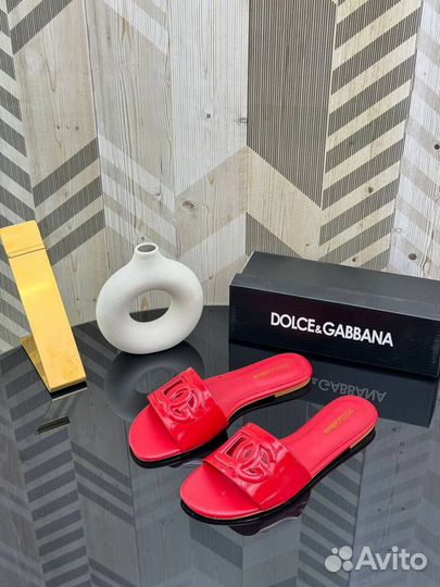 Шлепанцы женские натуральная кожа dolce & gabbana