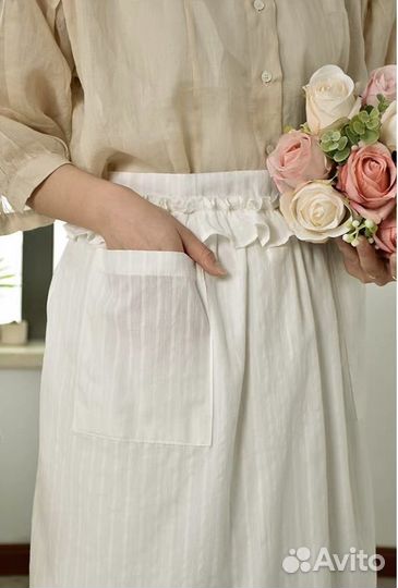 Фартук-передник с рюшами и кружевом