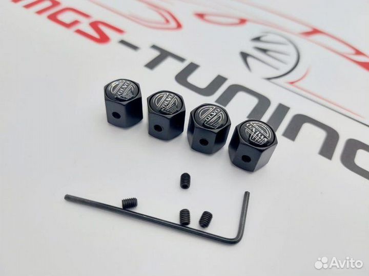 Колпачки на ниппель Volvo Black с антикражей