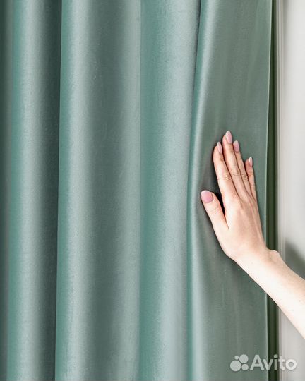 Шторы бархат Беллиссимо аквамарин новые пошив