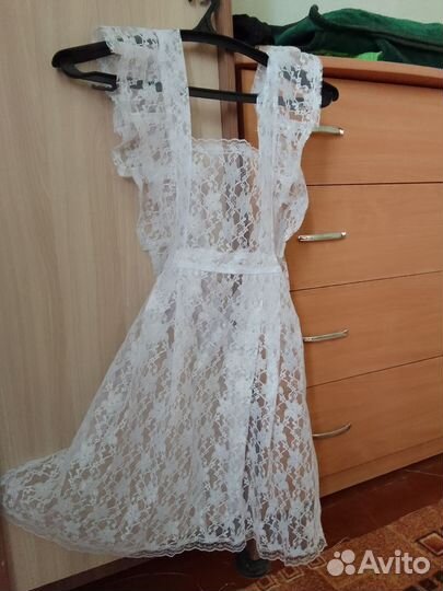 Белый школьный фартук