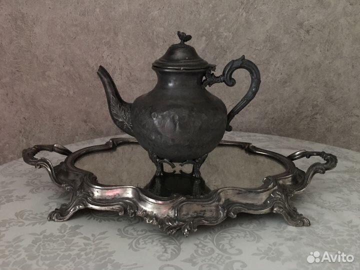 Поднос (пара) старинный зеркальный