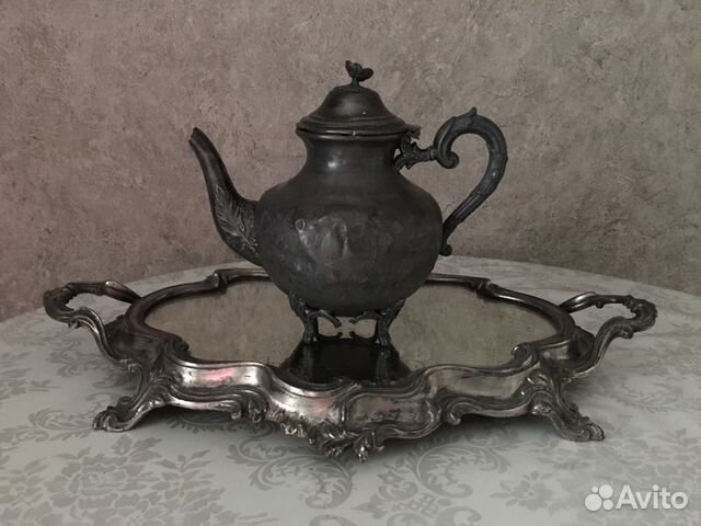 Поднос (пара) старинный зеркальный