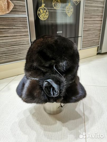 Шапка из меха норки Дизайнерская