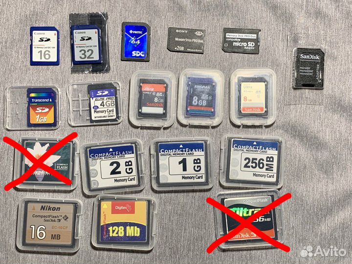 CF, SD, Micro SD, MMC, xD карты, переходники