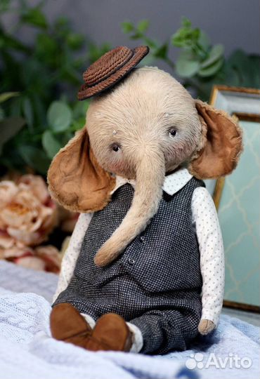 Тедди слон коллекционный ручная работа