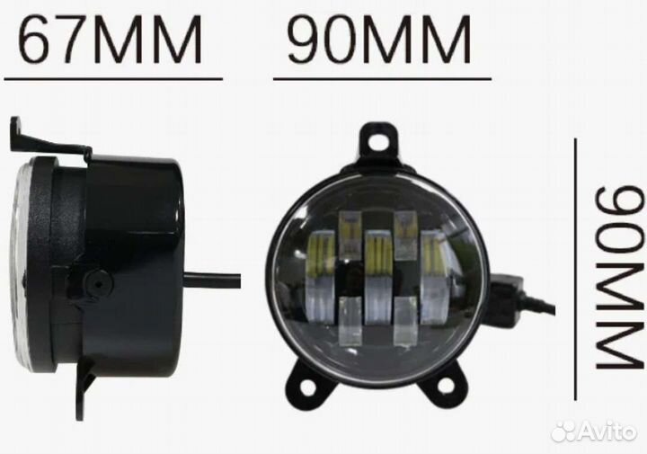 Светодиодные противотуманки на приору 2170-70W