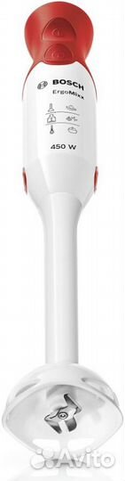 Блендер погружной Bosch MSM64010 белый/красный
