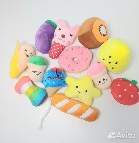 Плюшевая пищалка для собак (набор 12шт)