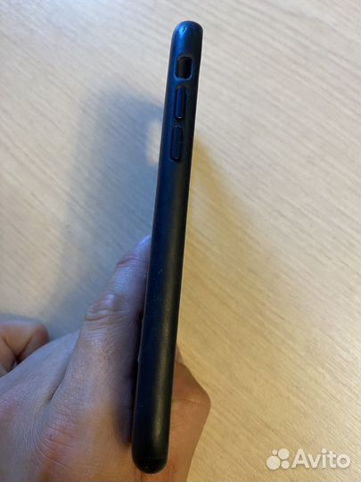 Чехол apple leather case iPhone XS синий кожаный