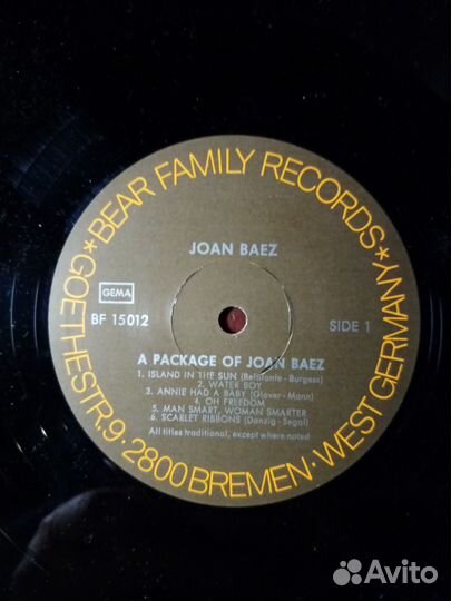 Виниловая пластинка Joan Baez LP 1978