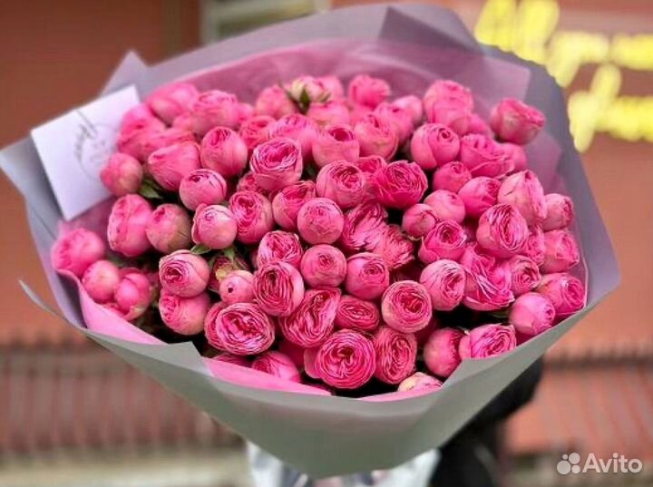 Пионовидные розы с гарнтией