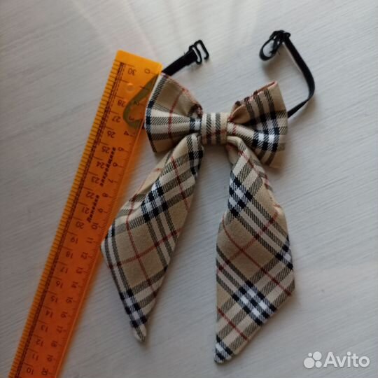 Галстук бант в клетку