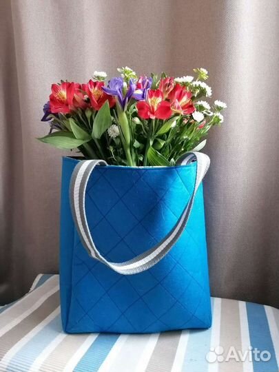 Сумка шоппер из фетра. Ручная работа