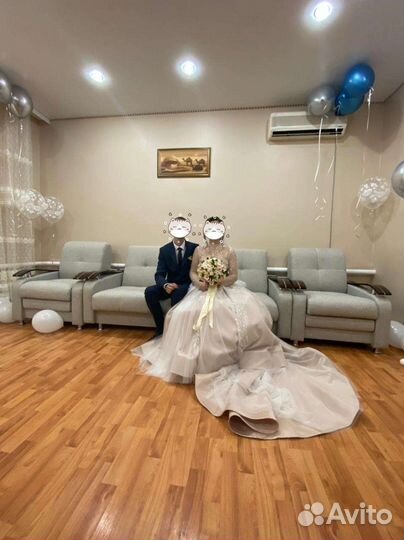 Свадебное платье со шлейфом 42-48