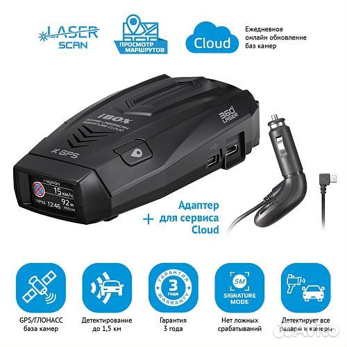 Радар-детектор iBOX Sonar+кабель Cloud cord Type-C