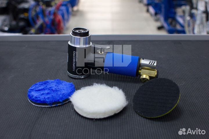 Пневмошлифмашинка угловая орбитальная, с насадками