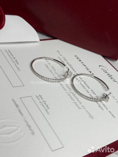 Серьги cartier etincelle белое золото 750,бриллиан