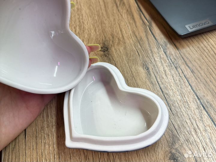 Шкатулка сердце гжель