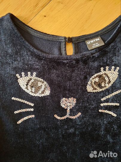 Платье на девочку 122 см праздничное кошка, космос