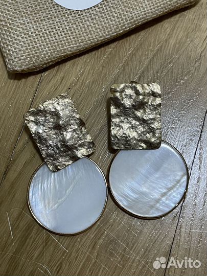 Серьги с перламутром винтаж