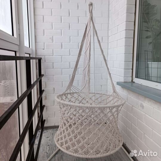 Круглая люлька для новорожденных макраме d75 см