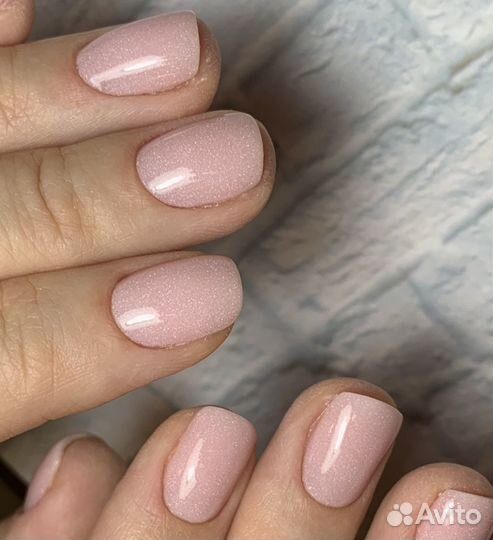 Пудровый маникюр (титановые ногти)