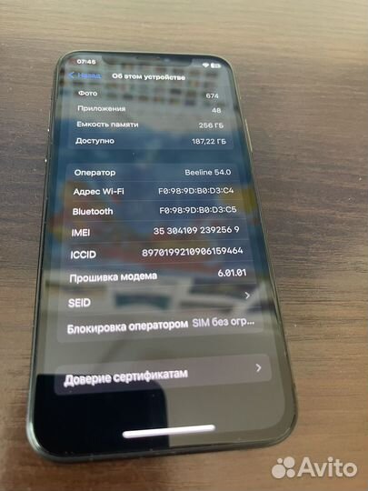 iPhone X, 256 ГБ